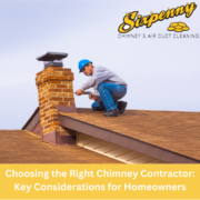 Professional chimney contractor from Six Penny Sweeps cleaning a chimney