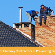 Professional chimney contractors from Sixpenny Chimney Sweep repairing a chimney in Woodbridge.