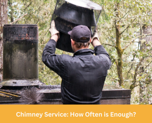 Sixpenny Chimney Sweep technician performing chimney service to ensure a safe and clean fireplace environment.