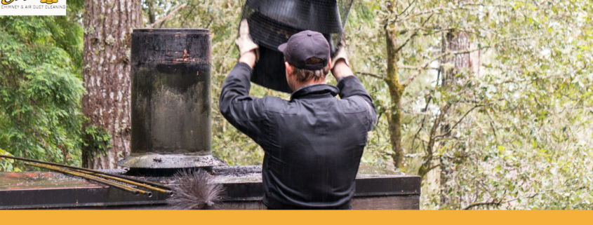 Sixpenny Chimney Sweep technician performing chimney service to ensure a safe and clean fireplace environment.