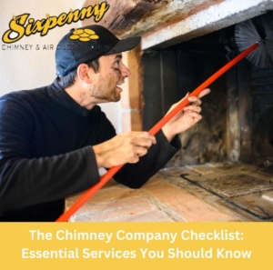 Sixpenny Chimney Sweeps chimney company team cleaning a fireplace flue.