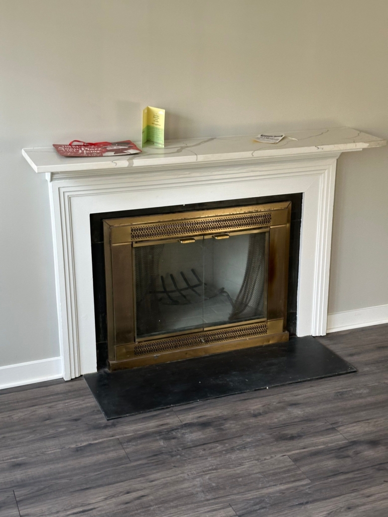 Gas Fireplace before Fireplace Remodeling Project