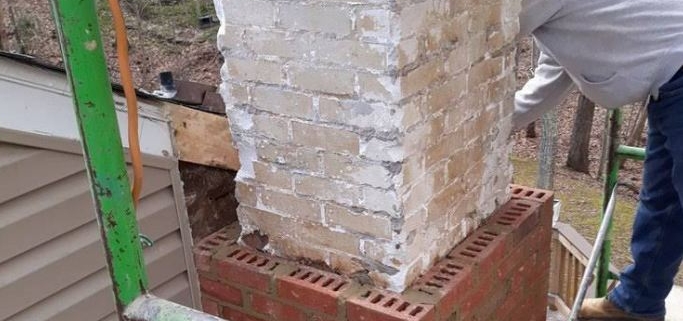 Historic brick home in Alexandria, VA with Sixpenny Chimney Sweeps inspecting the chimney for leaks and maintenance.